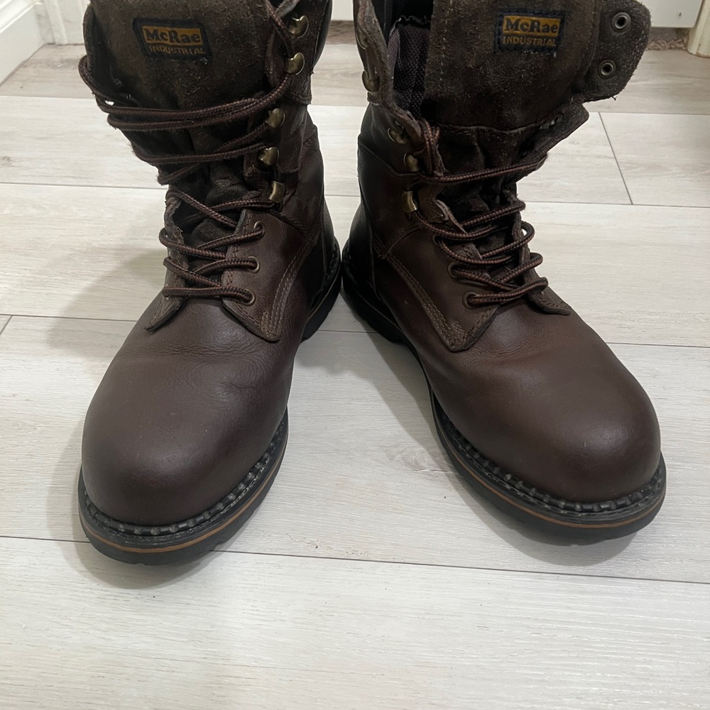 Men's Brown McRae Industrial Steel-Toe Boots 8 1/2